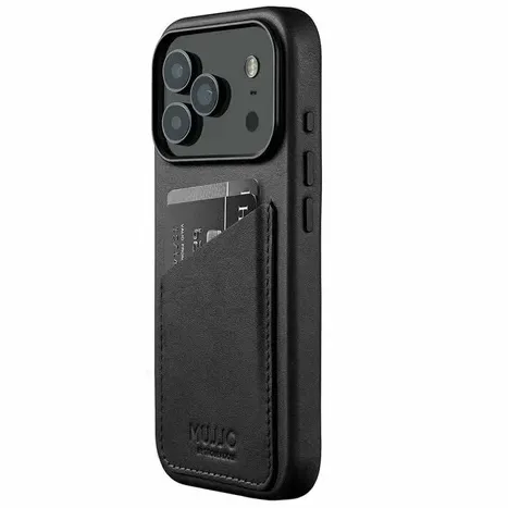 Чехол Mujjo Wallet Leather для iPhone 17 Pro Max, черный