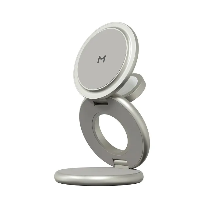 Беспроводное зарядное устройство 3 в 1 Magssory Signature Disc Pro для Apple Qi2, титан